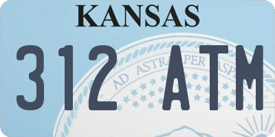 KS license plate 312ATM