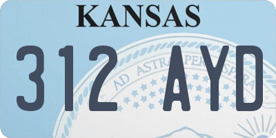 KS license plate 312AYD