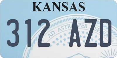 KS license plate 312AZD