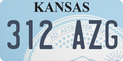 KS license plate 312AZG
