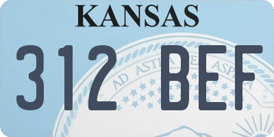 KS license plate 312BEF