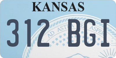 KS license plate 312BGI