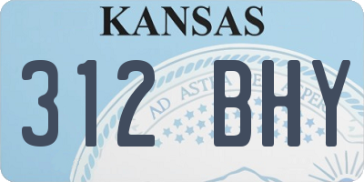 KS license plate 312BHY