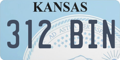 KS license plate 312BIN