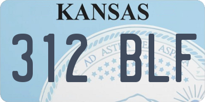 KS license plate 312BLF