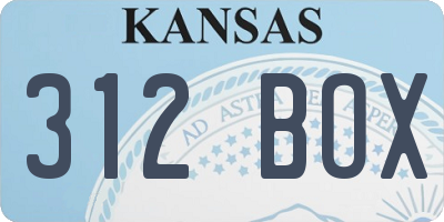 KS license plate 312BOX