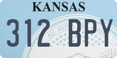 KS license plate 312BPY
