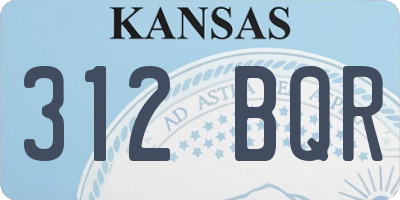 KS license plate 312BQR