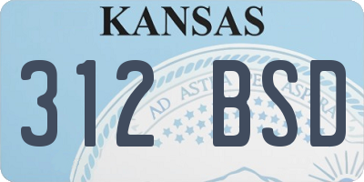 KS license plate 312BSD