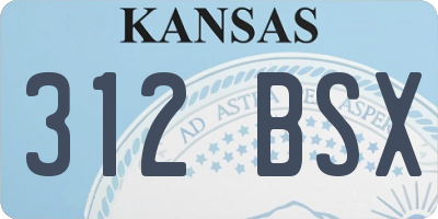 KS license plate 312BSX
