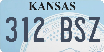 KS license plate 312BSZ
