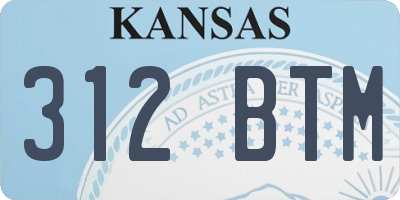 KS license plate 312BTM