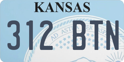 KS license plate 312BTN