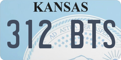 KS license plate 312BTS