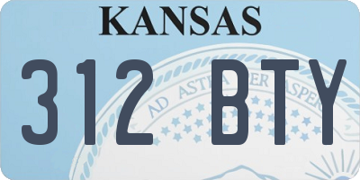 KS license plate 312BTY
