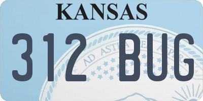 KS license plate 312BUG