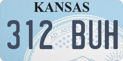 KS license plate 312BUH