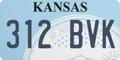 KS license plate 312BVK