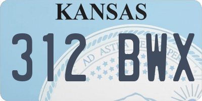 KS license plate 312BWX