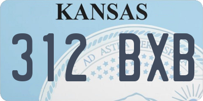 KS license plate 312BXB