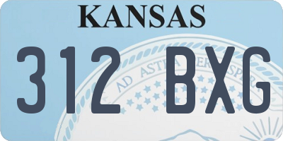 KS license plate 312BXG