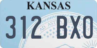 KS license plate 312BXO