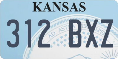 KS license plate 312BXZ