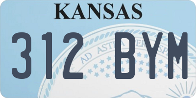 KS license plate 312BYM