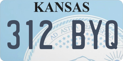 KS license plate 312BYQ