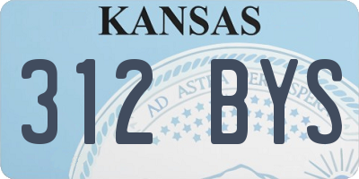 KS license plate 312BYS