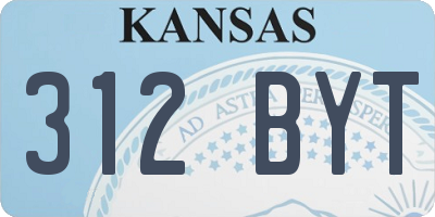 KS license plate 312BYT