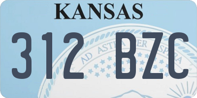 KS license plate 312BZC