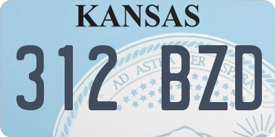 KS license plate 312BZD