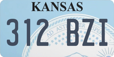 KS license plate 312BZI