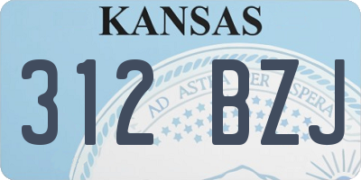KS license plate 312BZJ