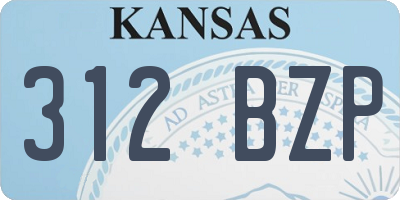 KS license plate 312BZP