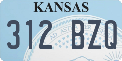 KS license plate 312BZQ