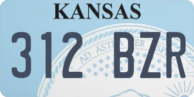 KS license plate 312BZR