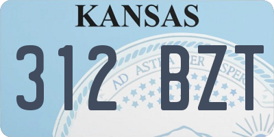 KS license plate 312BZT