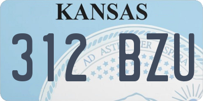 KS license plate 312BZU