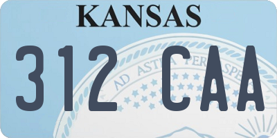 KS license plate 312CAA
