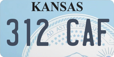 KS license plate 312CAF