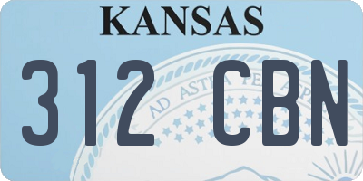 KS license plate 312CBN