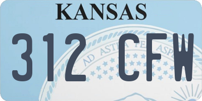 KS license plate 312CFW