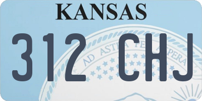 KS license plate 312CHJ