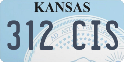 KS license plate 312CIS
