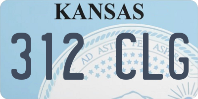 KS license plate 312CLG