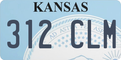 KS license plate 312CLM