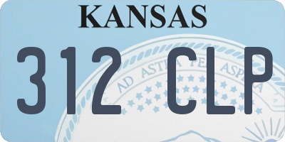 KS license plate 312CLP