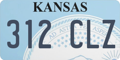 KS license plate 312CLZ